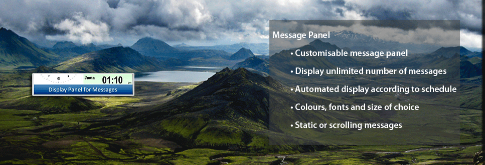 Jamat Times: Message Display Panel Jamat Times: Message Display Panel
